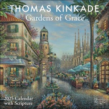 portada Thomas Kinkade Gardens of Grace With Scripture 2025 Wall Calendar (en Inglés)