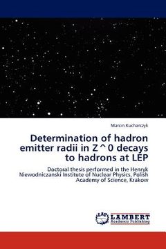 portada determination of hadron emitter radii in z degrees0 decays to hadrons at lep