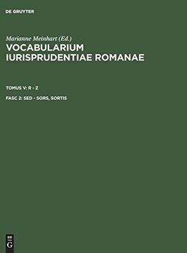 portada Vocabularium Iurisprudentiae Romanae, Fasc 2, sed - Sors, Sortis (en Latin)