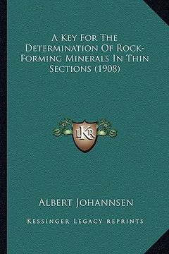 portada a key for the determination of rock-forming minerals in thin sections (1908) (en Inglés)