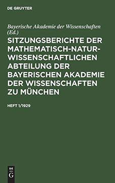 portada Sitzungsberichte der Mathematisch-Naturwissenschaftlichen Abteilung der Bayerischen Akademie der Wissenschaften zu München 