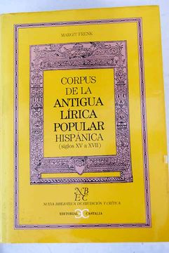 portada Corpus de la antigua lírica popular hispánica: siglos XV a XVII