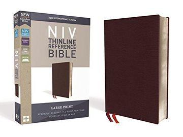 portada Holy Bible: New International Version, Thinline Reference Bible, Burgundy, Bonded Leather, Red Letter Edition, Comfort Print (en Inglés)