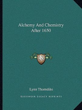 portada alchemy and chemistry after 1650 (en Inglés)