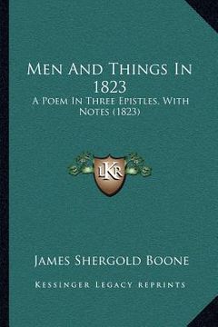 portada men and things in 1823: a poem in three epistles, with notes (1823)