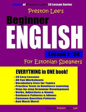 portada Preston Lee's Beginner English Lesson 1 - 20 For Estonian Speakers (en Inglés)