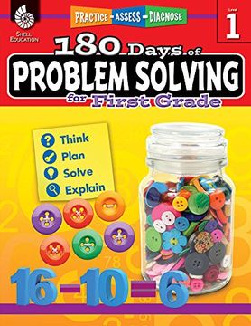 portada 180 Days of Problem Solving for First Grade (Grade 1): Practice, Assess, Diagnose (180 Days of Practice) (en Inglés)
