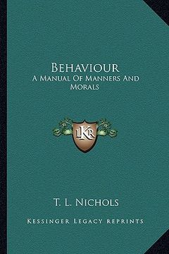 portada behaviour: a manual of manners and morals (en Inglés)