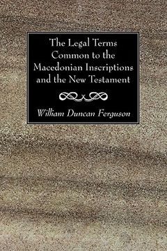 portada the legal terms common to the macedonian inscriptions and the new testament