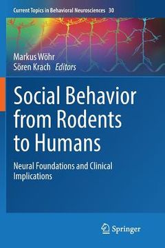 portada Social Behavior from Rodents to Humans: Neural Foundations and Clinical Implications