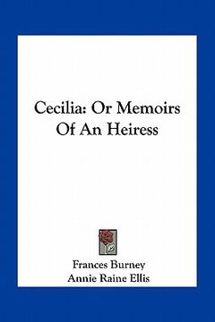 portada cecilia: or memoirs of an heiress