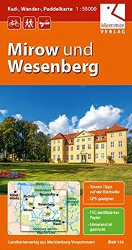 portada Mirow und Wesenberg Mirow und Wesenberg 1: 50 000 Rad-, Wander- und Paddelkarte (en Alemán)