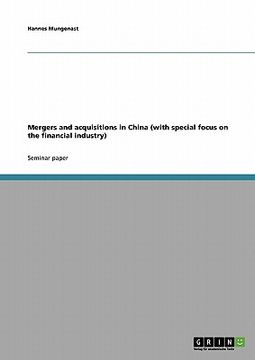 portada mergers and acquisitions in china (with special focus on the financial industry) (in English)
