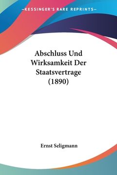 portada Abschluss Und Wirksamkeit Der Staatsvertrage (1890) (en Alemán)