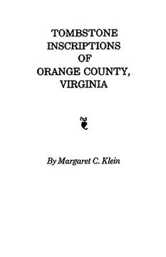 portada tombstone inscriptions of orange county, virginia (in English)