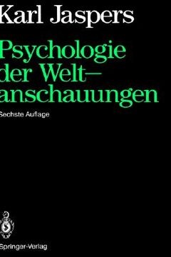 portada psychologie der weltanschauungen. (en Inglés)