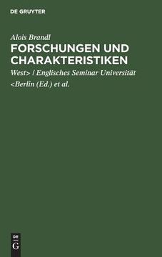 portada Forschungen und Charakteristiken (in German)