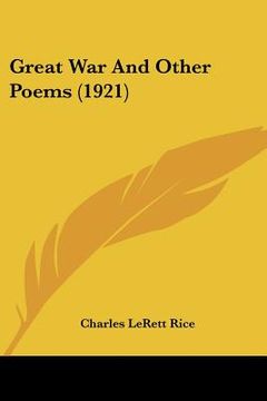 portada great war and other poems (1921) (in English)