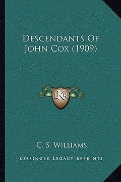 portada descendants of john cox (1909) (in English)