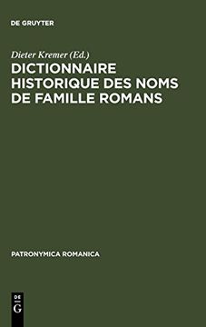portada Dictionnaire Historique des Noms de Famille Romans (en Francés)
