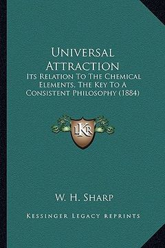 portada universal attraction: its relation to the chemical elements, the key to a consistent philosophy (1884) (in English)