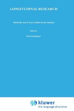 portada longitudinal research: methods and uses in behavioral science (en Inglés)