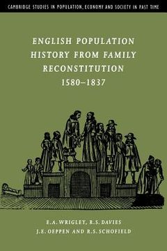 portada Eng pop Hist Family Reconstitution (Cambridge Studies in Population, Economy and Society in Past Time) (en Inglés)