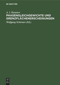 portada Phasengleichgewichte und Grenzflächenerscheinungen (in German)