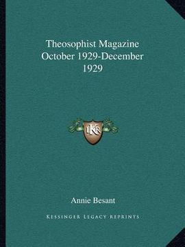 portada theosophist magazine october 1929-december 1929 (en Inglés)