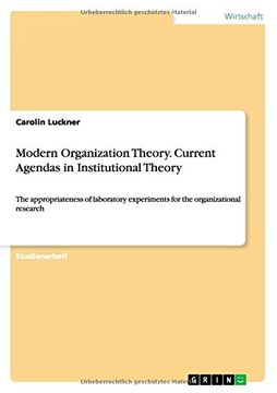 portada Modern Organization Theory. CurrentAgendas in Institutional Theory (German Edition)