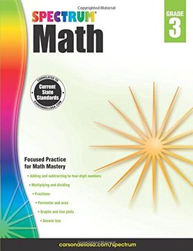 portada Spectrum Math Workbook, Grade 3 (en Inglés)