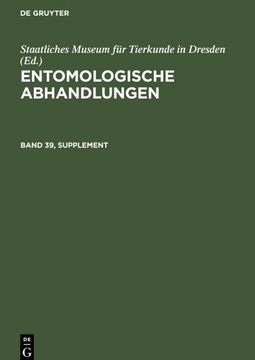 portada Entomologische Abhandlungen. Band 39, Supplement (en Alemán)