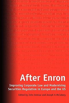 portada after enron: improving corporate law and modernising securities regulation in europe and the us