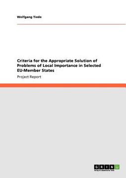 portada criteria for the appropriate solution of problems of local importance in selected eu-member states
