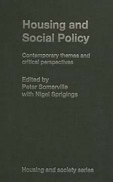 portada housing and social policy: contemporary themes and critical perspectives (in English)