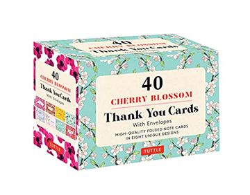 portada Cherry Blossoms 40 Thank you Cards With Envelopes: 40 Blank Cards in 8 Designs (5 Cards Each) (in English)