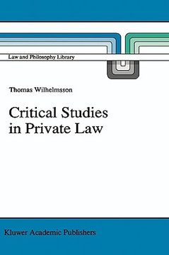portada critical studies in private law: a treatise on need-rational principles in modern law (en Inglés)