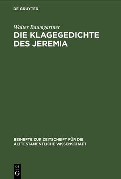 portada Die Klagegedichte des Jeremia (en Alemán)