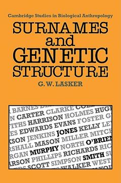 portada Surnames and Genetic Structure (Cambridge Studies in Biological and Evolutionary Anthropology) (in English)