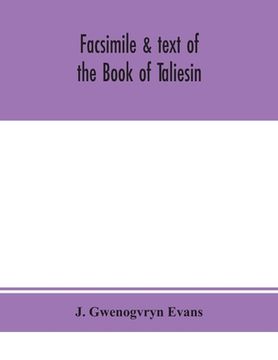 portada Facsimile & text of the Book of Taliesin (en Inglés)