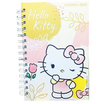 portada Agenda 2023 Tamaño a5 Floral art Line Hello Kitty