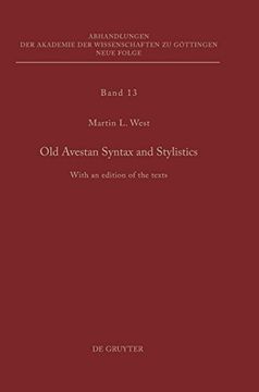 portada Old Avestan Syntax and Stylistics (en Inglés)