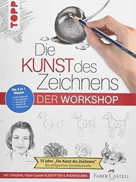 portada Die Kunst des Zeichnens - der Workshop: 5 in 1 Mappe = 1 Anleitungsbuch + 1 Übungsblock + 1 Bleistift hb + 1 Bleistift 2b + 1 Radiergummi (in German)