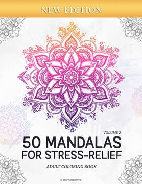 portada 50 Mandalas for Stress-Relief (Volume 2) Adult Coloring Book: Beautiful Mandalas for Stress Relief and Relaxation