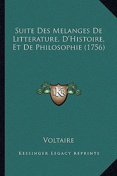 portada suite des melanges de litterature, d'histoire, et de philosophie (1756)