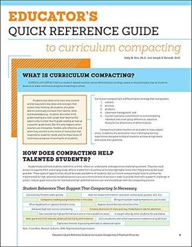 portada Educator's Quick Reference Guide To Curriculum Compacting (in English)