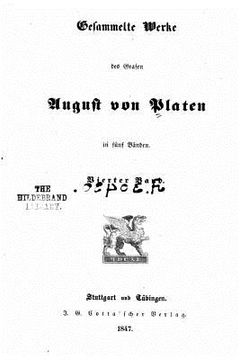 portada Gesammelte werke des grafen August von Platen (en Alemán)