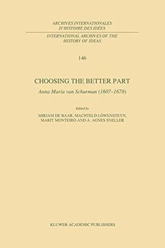 portada choosing the better part: anna maria van schurman (1607 1678) (in English)