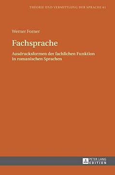portada Fachsprache Ausdrucksformen der Fachlichen Funktion in Romanischen Sprachen (in German)