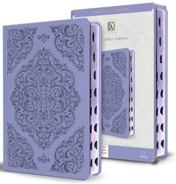 portada KJV Holy Bible, Large Print Medium Format, Lavender Faux Leather w/Thumb Index and Ribbon Marker, Red Letter (en Inglés)